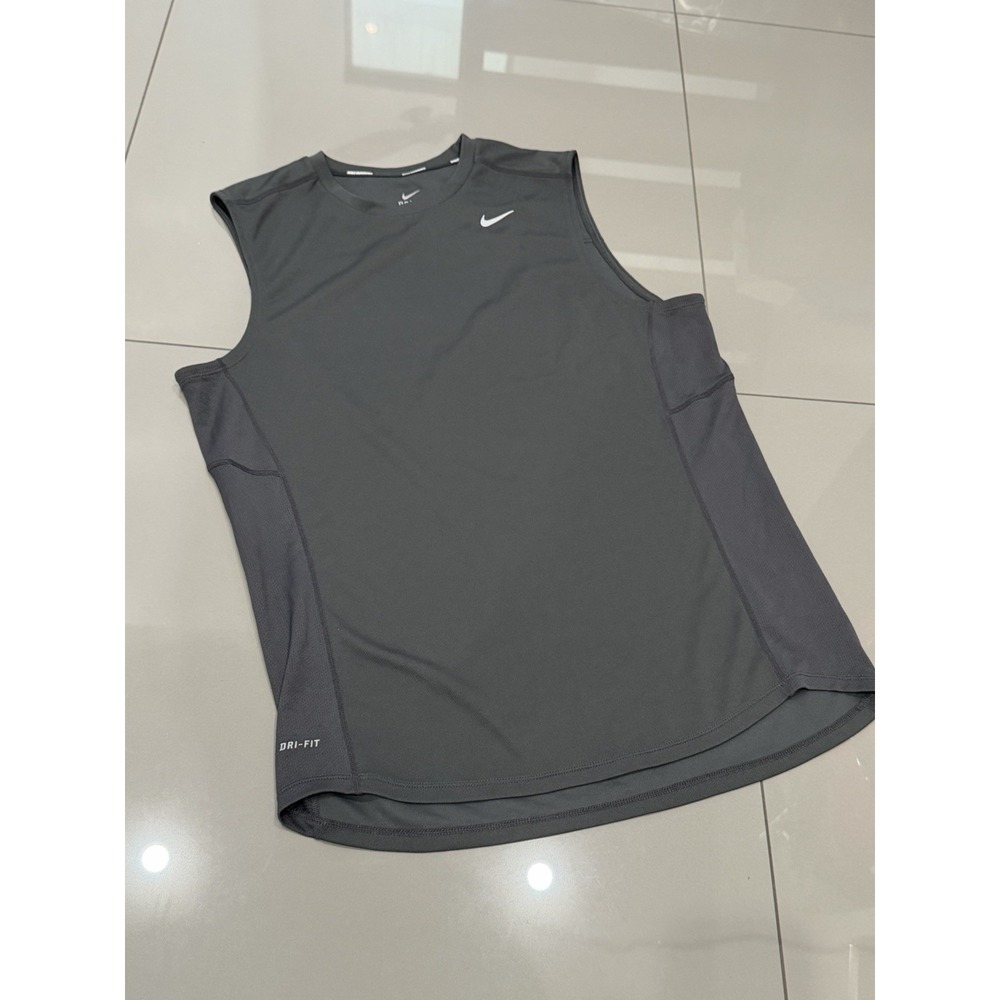 Nike Shirt Mens MediumGray Dri Fit Sleeveless Tank Top Performance Running